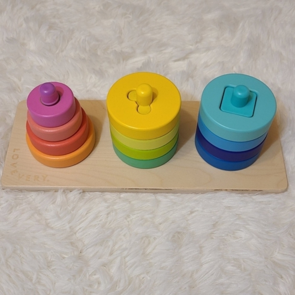 Lovevery Twist & Pivot Pattern Puzzle Montessori Wood Colorful Educational Toy - Picture 1 of 5